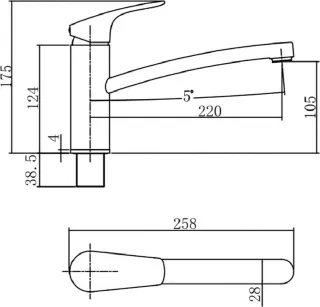 Смеситель для кухни Aquanet Static AF330-40C 237446 хром