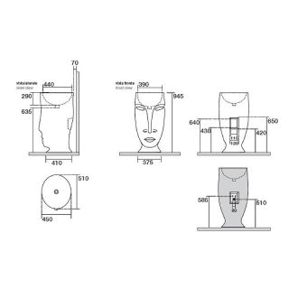 Раковина напольная Kerasan Artwork Moloco 474031 45см чёрный матовый
