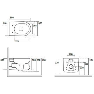Унитаз Kerasan Nolita 531430 подвесной Белый матовый без сиденья