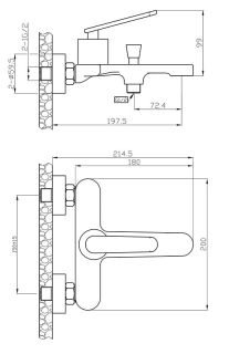 Смеситель для ванны/душа Agger Beauty A2610000
