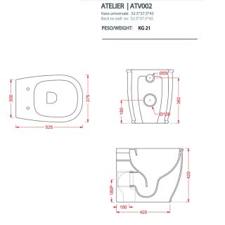 Унитаз Artceram Atelier ATV002 05 00 белый