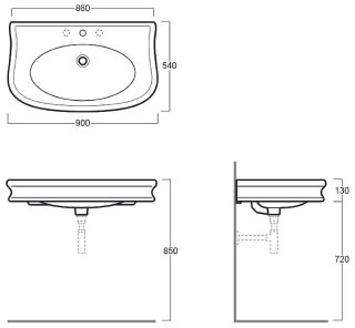 Раковина SIMAS  Lante LA11bi*1 белая 86 см