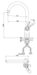 Смеситель для кухни DQ Venice Baciano хром DA1032441
