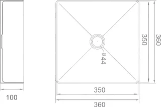 Накладная раковина Gappo GX201-9 36 см оружейная сталь