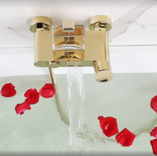 Смеситель для ванны Boheme Stick 123-GG золото