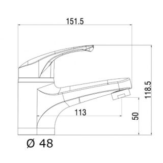 Смеситель для раковины OneLife P01-021cr полимерный
