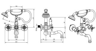 Смеситель для  ванны Boheme (душевой комплект) SW хром_Комплект хром