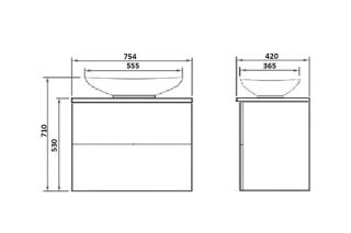 Тумба с раковиной Orange Otto Ot-75TuMDF+G56 белый
