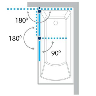 Шторка для ванны Koller Pool Waterfall Line QP95(left) chrome,clear