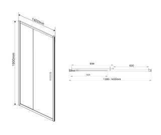 Душевая дверь Vincea Garda VDS-1G140CH 140 см