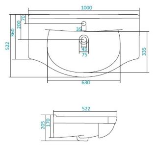 Мебельная раковина Santek Эльбрус 100 см белый