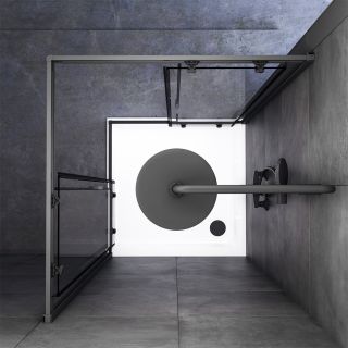 Душевой уголок Am.Pm Gem 90x90см чёрный матовый W90G-403-090BT