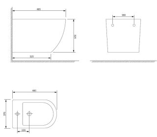 Биде подвесное Omnires Ottawa белый OTTAWABIBP