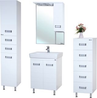 Зеркало-шкаф с подсветкой Bellezza Сиена 60см правый белый 00000001236