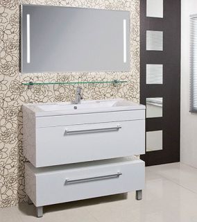 Тумба под раковину Акватон Мадрид М 100см белый 1A126901MA010