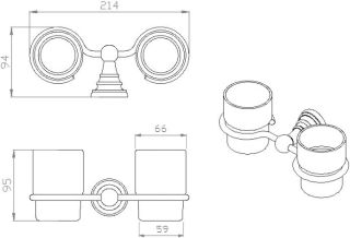 Стакан двойной Sapho Diamond хром 1317-05