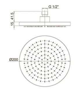 Верхний душ Paini 50CR759TCARE20E 20см хром