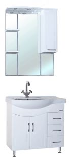 Зеркало-шкаф с подсветкой Bellezza Коралл 85см правый белый 00000001082