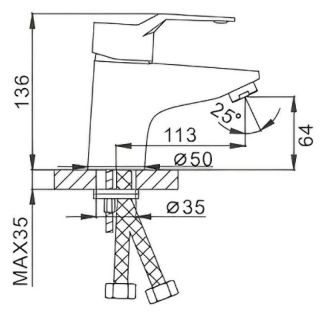 Смеситель для раковины Frap F1063 хром