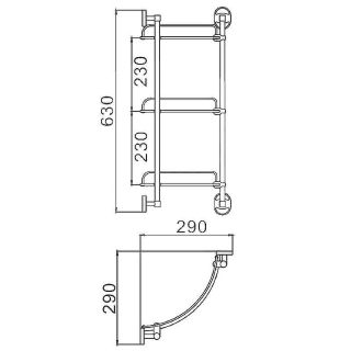 Стеклянная полка Frap F1907-3 хром