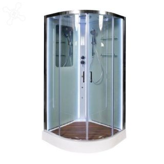 Душевая кабина Deto А01 LED с кнопкой и гидромассажем 100х100х220 см