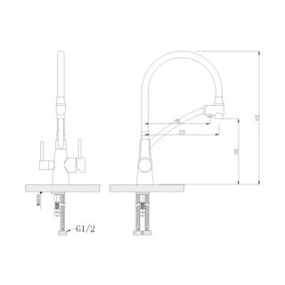 Смеситель для кухонной мойки Lemark Comfort (LM3071C-Gray)