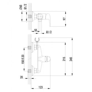 Смеситель гигиенический душ Lemark Pramen (LM3318G)