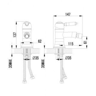 Смеситель для биде Lemark Villa (LM4808B)