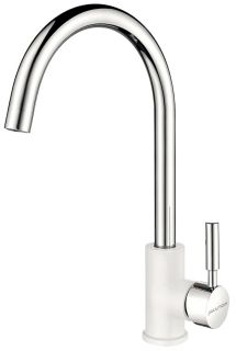 Смеситель для кухни Paulmark Holstein Ho212063-WHCR белый/хром