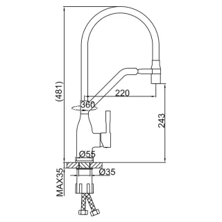 Смеситель для кухни Frap F4497-6 черный