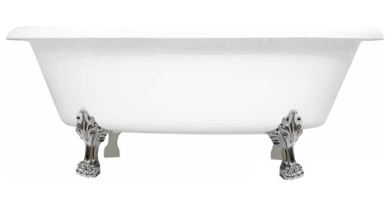 Ванна из искусственного камня AquaStone Оливия 180x90см ножки хром