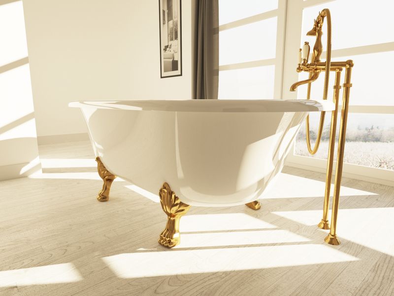 Ванна из искусственного камня AquaStone Оливия 180x90см ножки золото