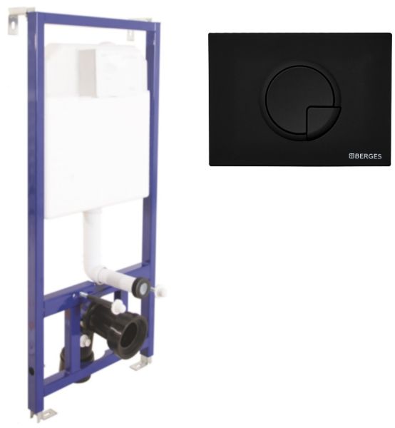 Инсталляция для унитаза Berges Novum R5 с кнопкой soft touch чёрный 040225