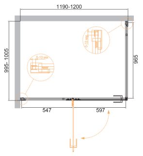 Душевой уголок Cezares Bellagio 120x100см брашированное золото BELLAGIO-AH-1-120/100-C-BORO