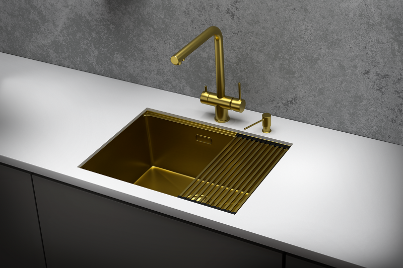 Мойка кухонная Granula 6045U, ЗОЛОТО САТИН
