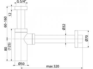 Сифон для раковины Boheme 609-GM оружейная сталь