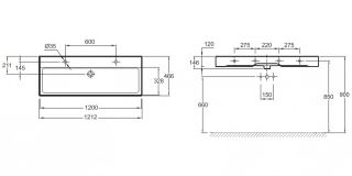 Раковина Jacob Delafon Vivienne EXBK112-00 120 см