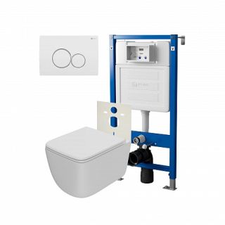 Комплект унитаза с инсталляцией Point Элемент PN48233WC с сиденьем Микролифт