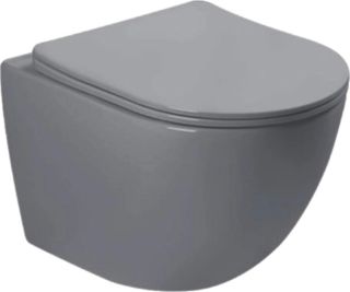 Унитаз подвесной SantiLine SL-5005MG безободковый серый матовый