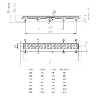 Душевой лоток Veconi Medium Black 95 V950MB с Черной матовой решеткой