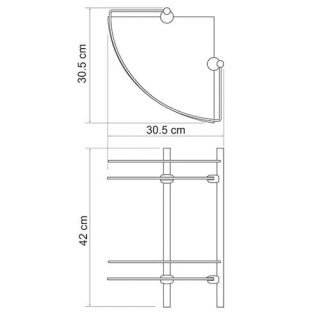 Wasserkraft K-3122 Полка стеклянная двойная угловая