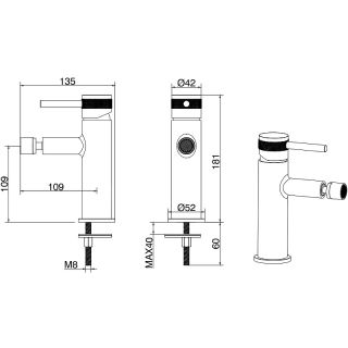 Смеситель для биде Allen Brau Priority 5.31004-BN Никель брашированный