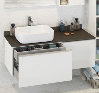 Тумба COMFORTY Милан-120 00-00013784, с графитовой столешницей с раковиной Comforty T-Y9378