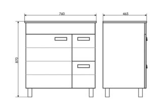 COMFORTY Тумба-умывальник Модена M-75  00-00001643