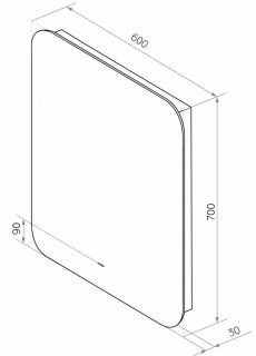 Зеркало с холодной подсветкой Art&Max Ravenna 60x70см AM-Rav-600-700-DS-F