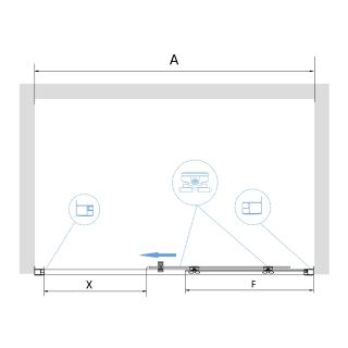 Душевая дверь RGW PA-14G 100x195см золото 41081410-16