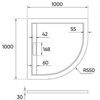 Душевой поддон из искусственного камня Veconi Tezeo 100x100 TZ05-100PL-01-19C3 Белый