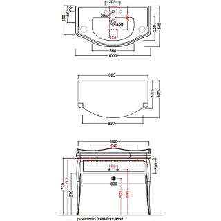 Тумба под раковину Kerasan Retro 7363K7 напольная белая