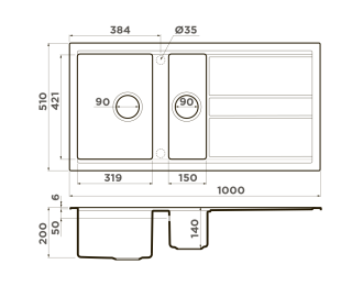 Мойка кухонная Omoikiri Kitagawa 100-2-WH белый