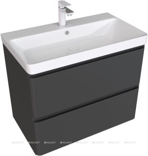 Тумба под раковину Aquanet Эмбер 330468 80 см чёрный матовый